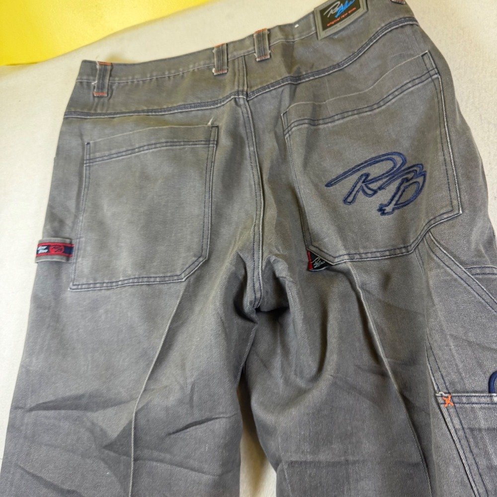 Raw Blue Dnm Company Mens Carpenter Jeans Grey Baggy Streetwear 44x34 Y2K Skater